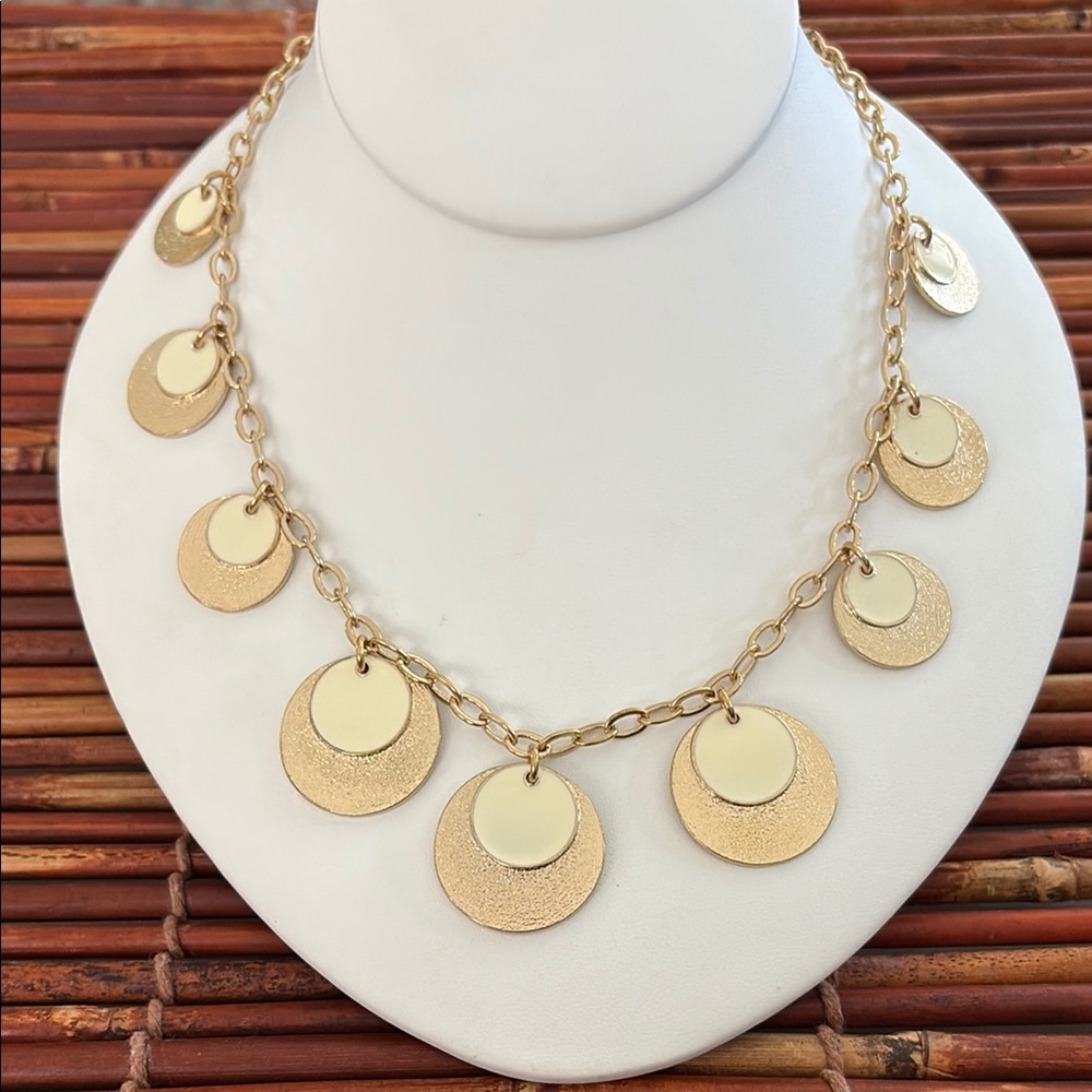 Talbots Gold Layered Disc Necklace